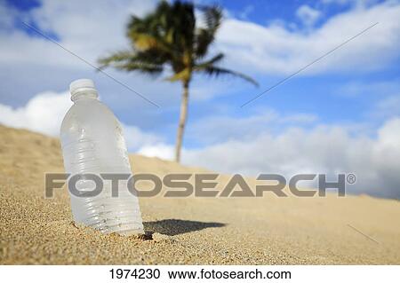 Hawaii, Oahu, Bottle Of Water On The Beach. View Large Photo Image Stock Image - Hawaii, Oahu, Bottle Of Water On The Beach.. Fotosearch