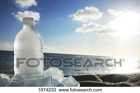 Hawaii, Oahu, Bottle Of Water On The Beach. View Large Photo Image Stock Image - Hawaii, Oahu, Bottle Of Water On The Beach.. Fotosearch