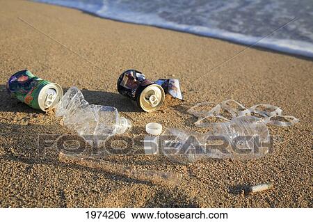 Stock Photograph - Hawaii, Oahu, Bottle Of Water On The Beach.. Fotosearch