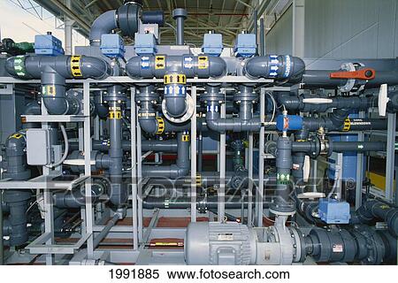 Stock Photography - Hawaii, Oahu, Campbell Industrial Park, Desalinization Plant, Pipes.. Fotosearch