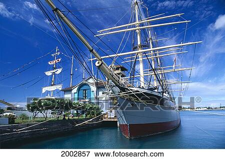 Hawaii, Oahu, Close-Up Front View Of Falls Of Clyde Sailboat, Maritime Museum View Large Photo Image Stock Photo - Hawaii, Oahu, Close-Up Front View Of Falls Of Clyde Sailboat, Maritime Museum. Fotosearch