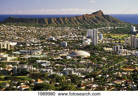 Hawaii, Oahu, Diamond Head In Distance, Uh Manoa Campus And Honolulu Aerial. View Large Photo Image Stock Image - Hawaii, Oahu, Diamond Head In Distance, Uh Manoa Campus And Honolulu Aerial.. Fotosearch
