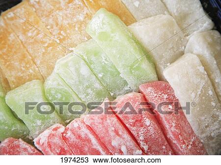 Stock Image - Hawaii, Oahu, Different Flavors Of Delicious Mochi.. Fotosearch