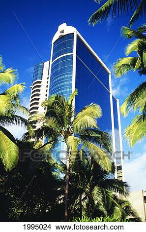 Hawaii, Oahu, Downtown Honolulu, Honolulu Court, Residential Building View Large Photo Image Picture - Hawaii, Oahu, Downtown Honolulu, Honolulu Court, Residential Building. Fotosearch