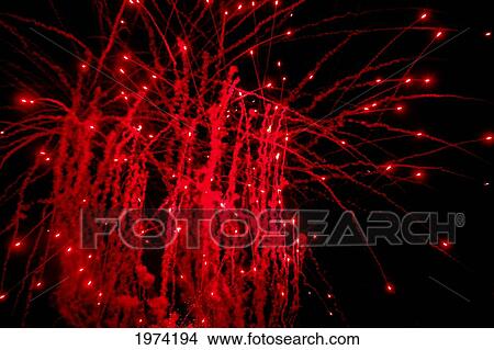 Hawaii, Oahu, Fireworks Burst In The Evening Sky. View Large Photo Image Picture - Hawaii, Oahu, Fireworks Burst In The Evening Sky.. Fotosearch