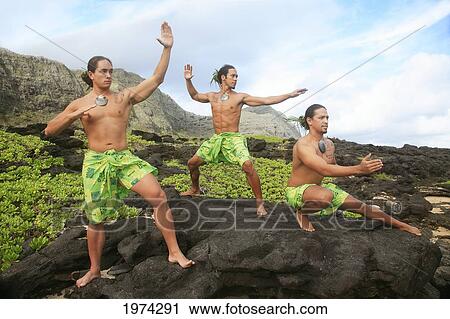 Hawaii, Oahu, Group Of Tahitian Male Dancers Posing. View Large Photo Image Stock Image - Hawaii, Oahu, Group Of Tahitian Male Dancers Posing.. Fotosearch