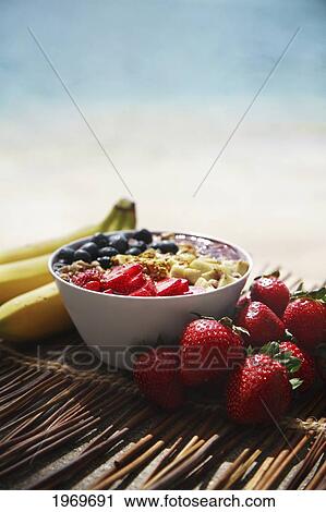 Hawaii, Oahu, Healthy And Organic Berry Acai Bowl Product With Blue Ocean In Background View Large Photo Image Stock Image - Hawaii, Oahu, Healthy And Organic Berry Acai Bowl Product With Blue Ocean In Background. Fotosearch