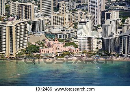 Hawaii, Oahu, Honolulu, Aerial Of Waikiki Hotels And Ala Wai Yacht Harbor. View Large Photo Image Stock Photograph - Hawaii, Oahu, Honolulu, Aerial Of Waikiki Hotels And Ala Wai Yacht Harbor.. Fotosearch