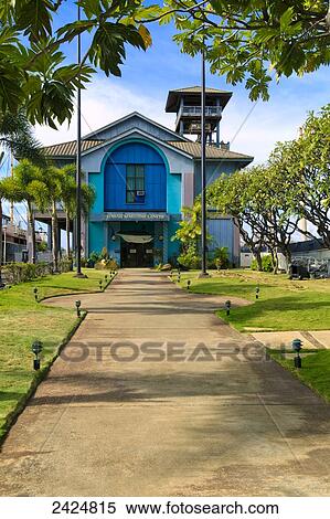 Stock Photography - Hawaii, Oahu, Honolulu Harbor, Hawaii Maritime Center.. Fotosearch
