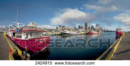 Hawaii, Oahu, Honolulu Harbor, Wide angle shot of docked ships. EDITORIAL USE ONLY. View Large Photo Image Stock Photography - Hawaii, Oahu, Honolulu Harbor, Wide angle shot of docked ships. EDITORIAL USE ONLY.. Fotosearch