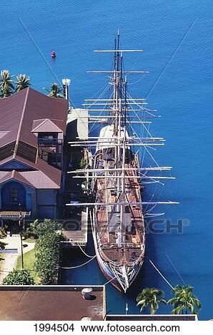 Hawaii, Oahu, Honolulu, Historic Ship Falls Of Clyde At Maritime Center. Editorial Use Only. View Large Photo Image Picture - Hawaii, Oahu, Honolulu, Historic Ship Falls Of Clyde At Maritime Center. Editorial Use Only.. Fotosearch