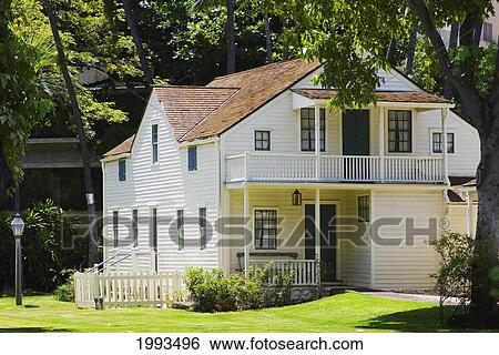 Stock Photograph - Hawaii, Oahu, Honolulu, Mission Houses Museum In The Downtown Honolulu Historic District. Fotosearch