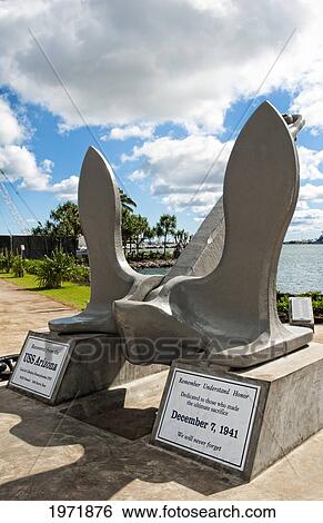 Hawaii, Oahu, Honolulu, Pearl Harbor, A Monument To The Uss Arizona, An Anchor Statue. View Large Photo Image Stock Photograph - Hawaii, Oahu, Honolulu, Pearl Harbor, A Monument To The Uss Arizona, An Anchor Statue.. Fotosearch