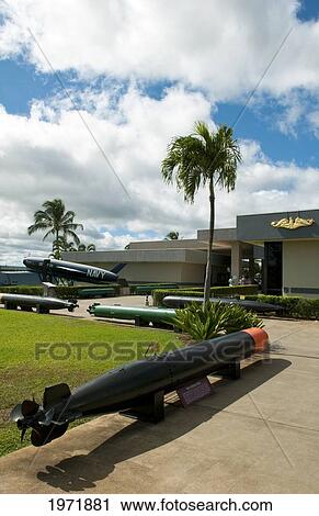 Stock Image - Hawaii, Oahu, Honolulu, Pearl Harbor, Submarine Torpedos At Pearl Harbor Memorial.. Fotosearch