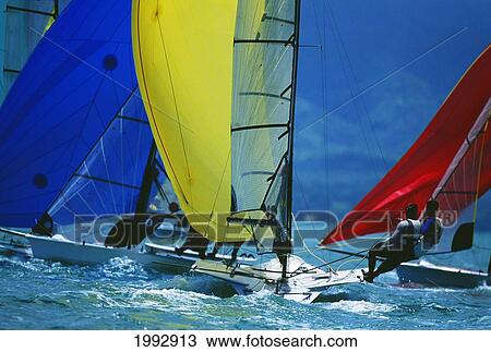 Hawaii, Oahu, Kaneohe, 49-Er's Boat Race. View Large Photo Image Stock Image - Hawaii, Oahu, Kaneohe, 49-Er's Boat Race.. Fotosearch