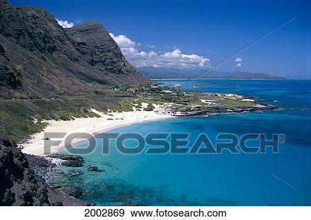 Hawaii, Oahu, Makapu'u Beach, View From Lookout, Beautiful Turquoise Water, Reef View Large Photo Image Stock Photo - Hawaii, Oahu, Makapu'u Beach, View From Lookout, Beautiful Turquoise Water, Reef. Fotosearch