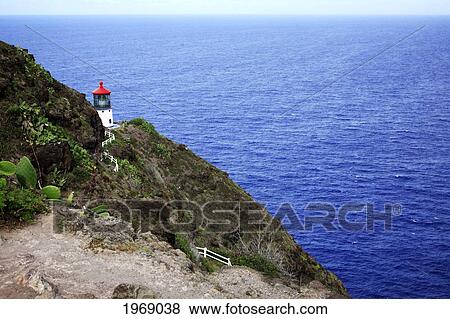 Stock Photo - Hawaii, Oahu, Makapuu, Makapuu Lighthouse, View From Hiking Trail. Fotosearch