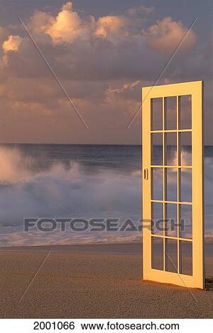 Hawaii, Oahu, North Shore, Abstract Open Door On Beach Shoreline With Whitewash Action Afternoon Light, Clouds View Large Photo Image Stock Photograph - Hawaii, Oahu, North Shore, Abstract Open Door On Beach Shoreline With Whitewash Action Afternoon Light, Clouds. Fotosearch