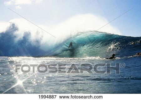Hawaii, Oahu, North Shore, Banzai Pipeline, Pancho Sullivan Riding Wave View Large Photo Image Stock Photo - Hawaii, Oahu, North Shore, Banzai Pipeline, Pancho Sullivan Riding Wave. Fotosearch