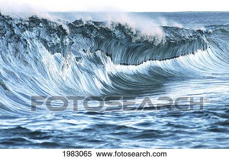 Hawaii, Oahu, North Shore, Beautiful Textures Surface Of A Shorebreak Wave About To Crash. View Large Photo Image Stock Photography - Hawaii, Oahu, North Shore, Beautiful Textures Surface Of A Shorebreak Wave About To Crash.. Fotosearch