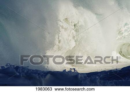 Hawaii, Oahu, North Shore, Crashing Whitewater Of Shorebreak. View Large Photo Image Stock Image - Hawaii, Oahu, North Shore, Crashing Whitewater Of Shorebreak.. Fotosearch