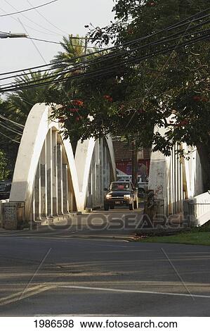Hawaii, Oahu, North Shore, Haleiwa, Iconic Arching Bridge View Large Photo Image Stock Photo - Hawaii, Oahu, North Shore, Haleiwa, Iconic Arching Bridge. Fotosearch