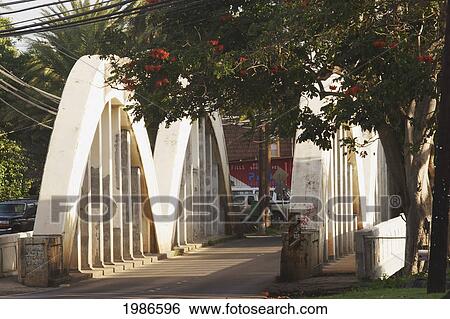 Hawaii, Oahu, North Shore, Haleiwa, Iconic Arching Bridge View Large Photo Image Stock Photograph - Hawaii, Oahu, North Shore, Haleiwa, Iconic Arching Bridge. Fotosearch