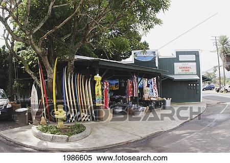 Hawaii, Oahu, North Shore, Haleiwa, Outside Of General Store, Surfboard Rentals And Souvenirs. View Large Photo Image Stock Photography - Hawaii, Oahu, North Shore, Haleiwa, Outside Of General Store, Surfboard Rentals And Souvenirs.. Fotosearch