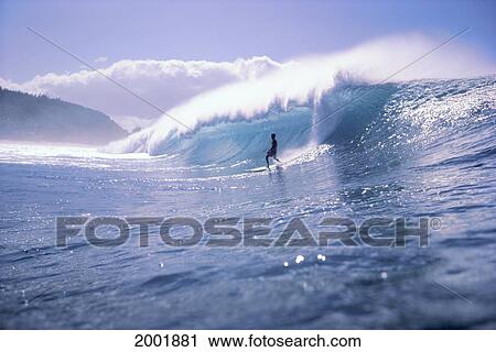 Hawaii, Oahu, North Shore, Person In Distance Surfing Pipeline Wave, Shimmery Waters View Large Photo Image Stock Image - Hawaii, Oahu, North Shore, Person In Distance Surfing Pipeline Wave, Shimmery Waters. Fotosearch