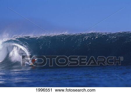 Hawaii, Oahu, North Shore, Pipeline, View From Distance, Liam Drags Hand On Wave As It's Curls View Large Photo Image Stock Image - Hawaii, Oahu, North Shore, Pipeline, View From Distance, Liam Drags Hand On Wave As It's Curls. Fotosearch
