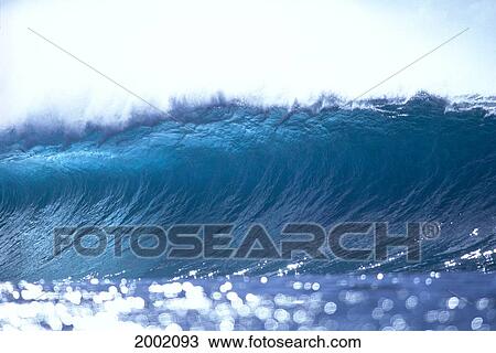 Hawaii, Oahu, North Shore, Pipeline, Large Wave About To Break, Front View, Shimmering Water, White Sky View Large Photo Image Stock Image - Hawaii, Oahu, North Shore, Pipeline, Large Wave About To Break, Front View, Shimmering Water, White Sky. Fotosearch