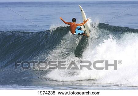 Stock Photo - Hawaii, Oahu, North Shore, Pipeline, Surfer, Riding A Wave.. Fotosearch
