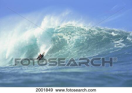 Hawaii, Oahu, North Shore, Pipeline, Mike Stewart World Champion Body Boarder Big Wave View Large Photo Image Stock Photo - Hawaii, Oahu, North Shore, Pipeline, Mike Stewart World Champion Body Boarder Big Wave. Fotosearch