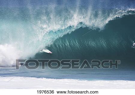 Stock Photograph - Hawaii, Oahu, North Shore, Pipeline Surfer.. Fotosearch