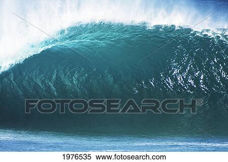 Hawaii, Oahu, North Shore, Pipeline Wave. View Large Photo Image Stock Photography - Hawaii, Oahu, North Shore, Pipeline Wave.. Fotosearch