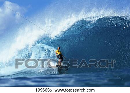 Hawaii, Oahu, North Shore, Seth Mckinney Leaning Back Surfs Tube At Pipeline View Large Photo Image Stock Photography - Hawaii, Oahu, North Shore, Seth Mckinney Leaning Back Surfs Tube At Pipeline. Fotosearch