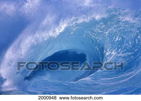 Hawaii, Oahu, North Shore, Side View Looking Through Curling Wave Powerful Winter Surf View Large Photo Image Stock Photo - Hawaii, Oahu, North Shore, Side View Looking Through Curling Wave Powerful Winter Surf. Fotosearch
