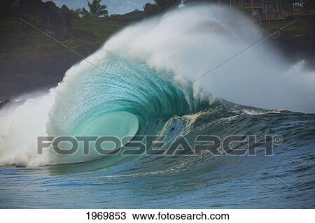 Hawaii, Oahu, North Shore, Waimea Bay, Wild And Crashing Shorebreak. View Large Photo Image Stock Image - Hawaii, Oahu, North Shore, Waimea Bay, Wild And Crashing Shorebreak.. Fotosearch