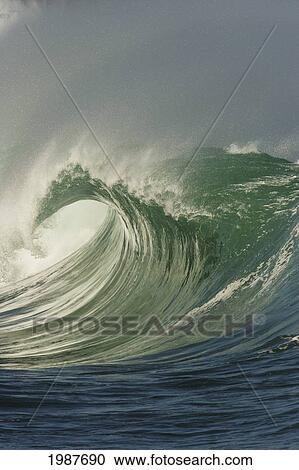 Stock Image - Hawaii, Oahu, North Shore, Wild Winter Wave.. Fotosearch