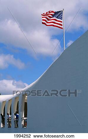 Hawaii, Oahu, Pearl Harbor, Closeup Exterior Of Uss Arizona Memorial Building. View Large Photo Image Stock Image - Hawaii, Oahu, Pearl Harbor, Closeup Exterior Of Uss Arizona Memorial Building.. Fotosearch