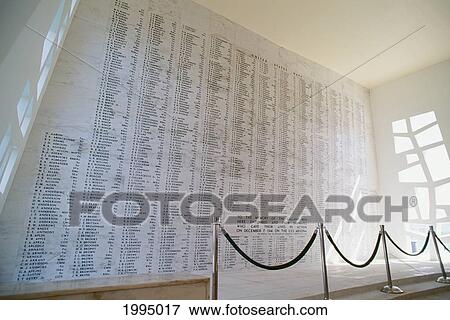 Hawaii, Oahu, Pearl Harbor, Inside The Arizona Memorial, Wall With Names Of All Deceased. View Large Photo Image Stock Photo - Hawaii, Oahu, Pearl Harbor, Inside The Arizona Memorial, Wall With Names Of All Deceased.. Fotosearch