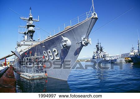 Hawaii, Oahu, Pearl Harbor, View Of Military Ships View Large Photo Image Stock Photo - Hawaii, Oahu, Pearl Harbor, View Of Military Ships. Fotosearch