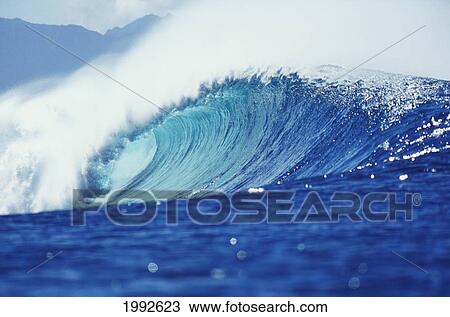 Hawaii, Oahu, Perfect Wave At Pipeline. View Large Photo Image Stock Image - Hawaii, Oahu, Perfect Wave At Pipeline.. Fotosearch