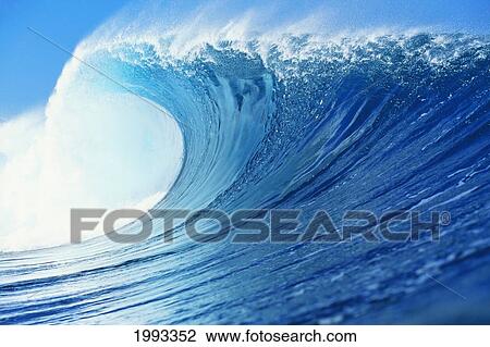 Stock Image - Hawaii, Oahu, Perfect Wave At Pipeline.. Fotosearch