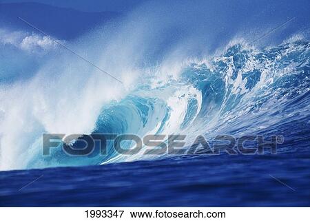 Stock Photo - Hawaii, Oahu, Perfect Wave At Pipeline.. Fotosearch