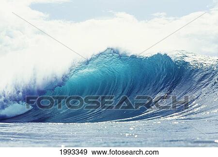 Stock Photo - Hawaii, Oahu, Perfect Wave At Pipeline.. Fotosearch
