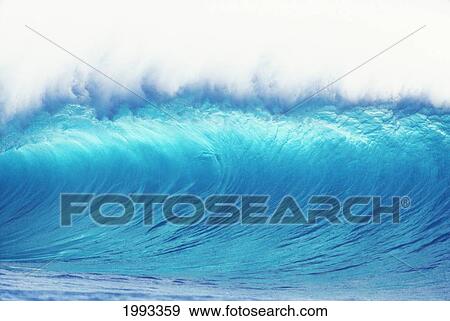Stock Photo - Hawaii, Oahu, Perfect Wave At Pipeline.. Fotosearch