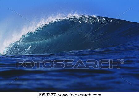 Hawaii, Oahu, Perfect Wave At Pipeline. View Large Photo Image Stock Photo - Hawaii, Oahu, Perfect Wave At Pipeline.. Fotosearch
