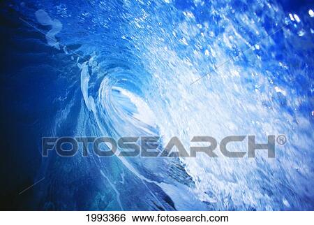 Stock Photograph - Hawaii, Oahu, Perfect Wave At Pipeline.. Fotosearch
