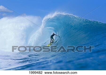 Hawaii, Oahu, Pipeline, Liam In Curl Of Wave, Crashing Waters In Background, Blue Sky View Large Photo Image Stock Image - Hawaii, Oahu, Pipeline, Liam In Curl Of Wave, Crashing Waters In Background, Blue Sky. Fotosearch